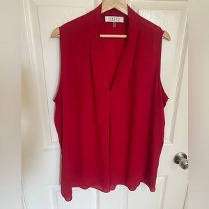 Kasper red v neck blouse tank size 2x.